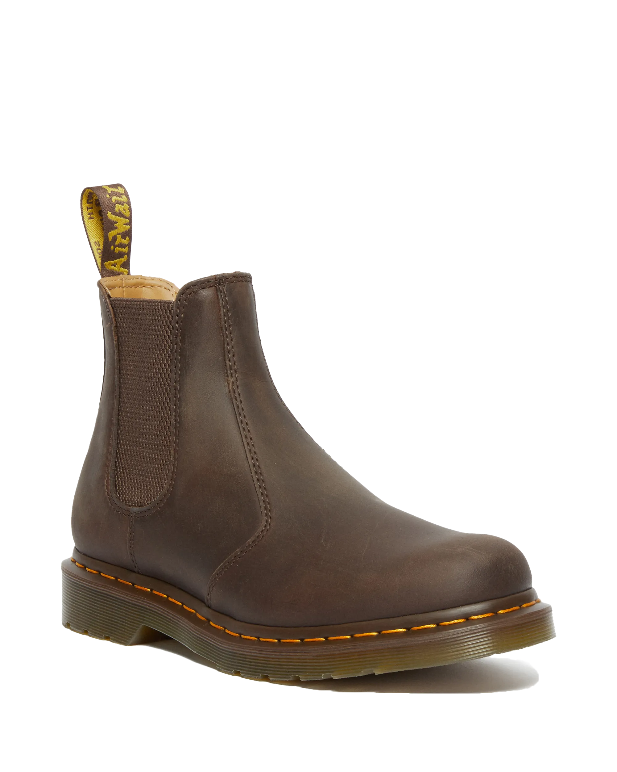 2976 Yellow Stitch Crazy Horse Chelsea Boot in Dunkelbraun
