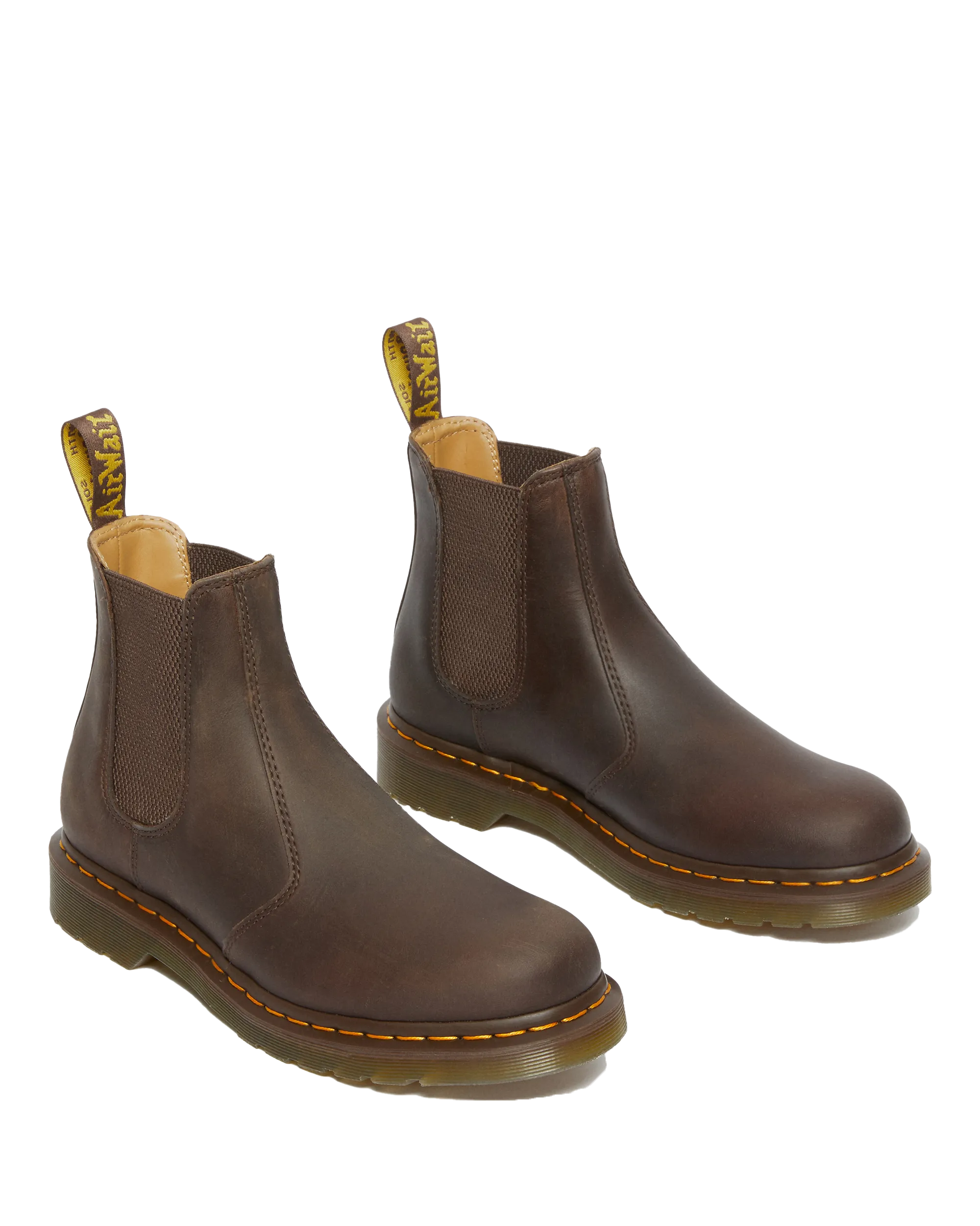 2976 Yellow Stitch Crazy Horse Chelsea Boot in Dunkelbraun