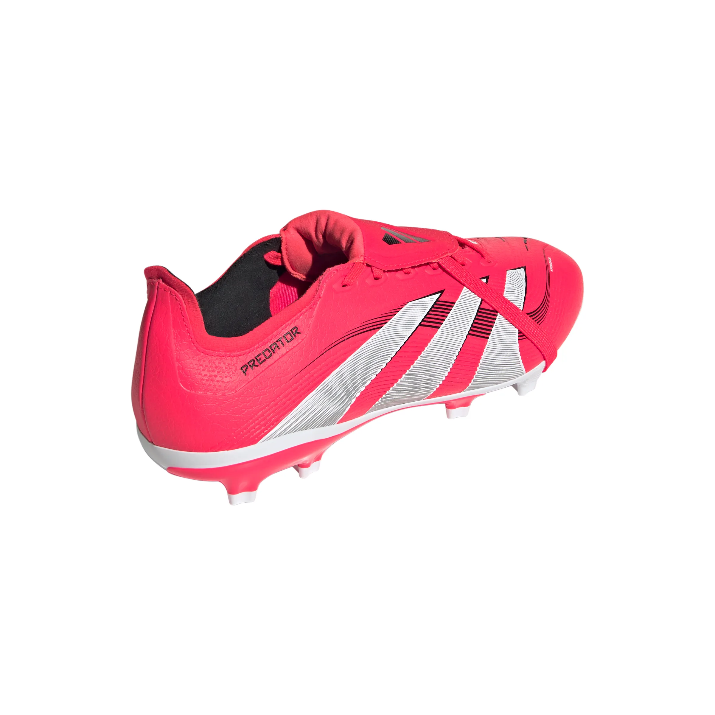 adidas Predator League gefaltete Zunge FG/MG Fußballschuh - leuchtendes Rot/Fußbekleidung weiß/Kernschwarz