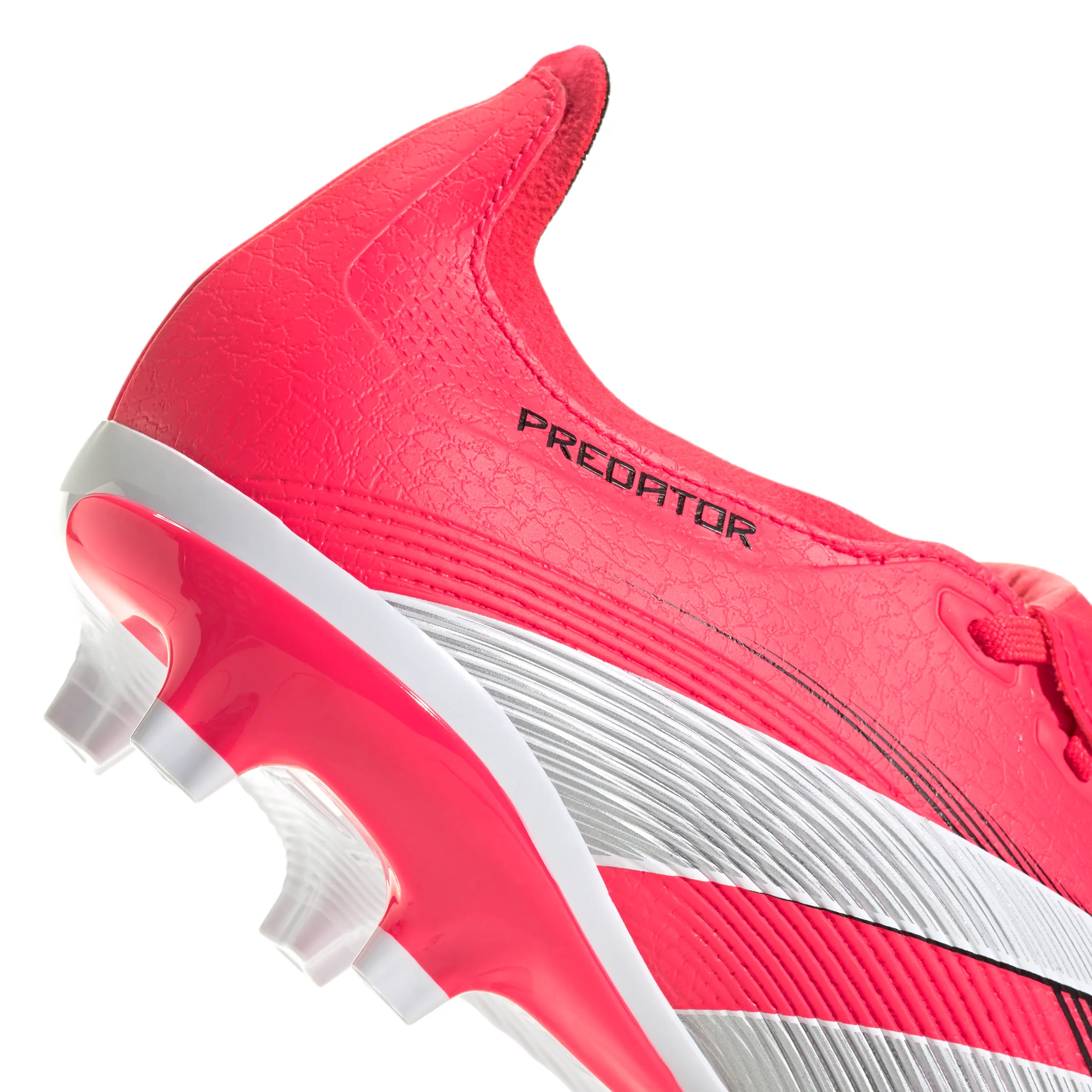 adidas Predator League gefaltete Zunge FG/MG Fußballschuh - leuchtendes Rot/Fußbekleidung weiß/Kernschwarz