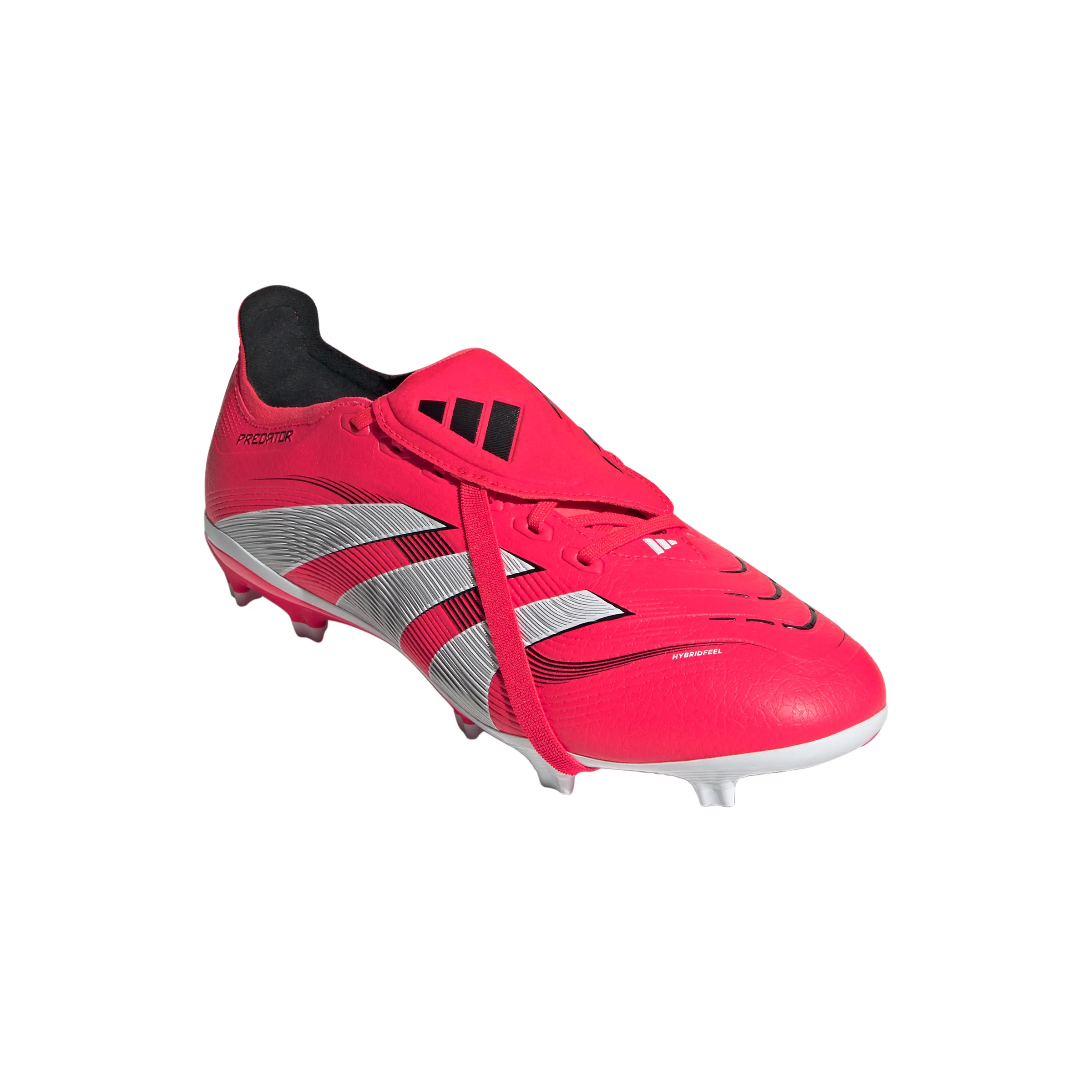 adidas Predator League gefaltete Zunge FG/MG Fußballschuh - leuchtendes Rot/Fußbekleidung weiß/Kernschwarz