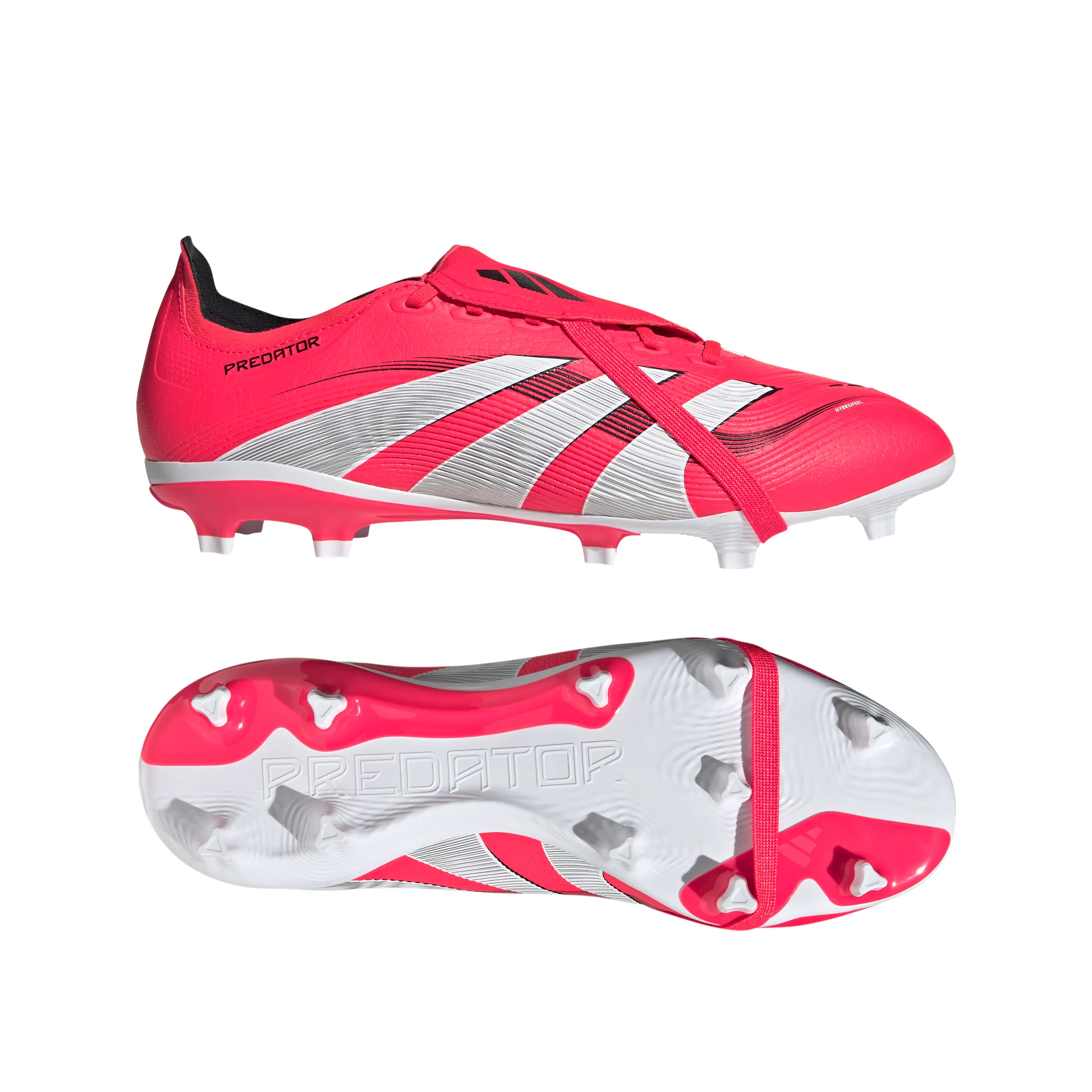 adidas Predator League gefaltete Zunge FG/MG Fußballschuh - leuchtendes Rot/Fußbekleidung weiß/Kernschwarz