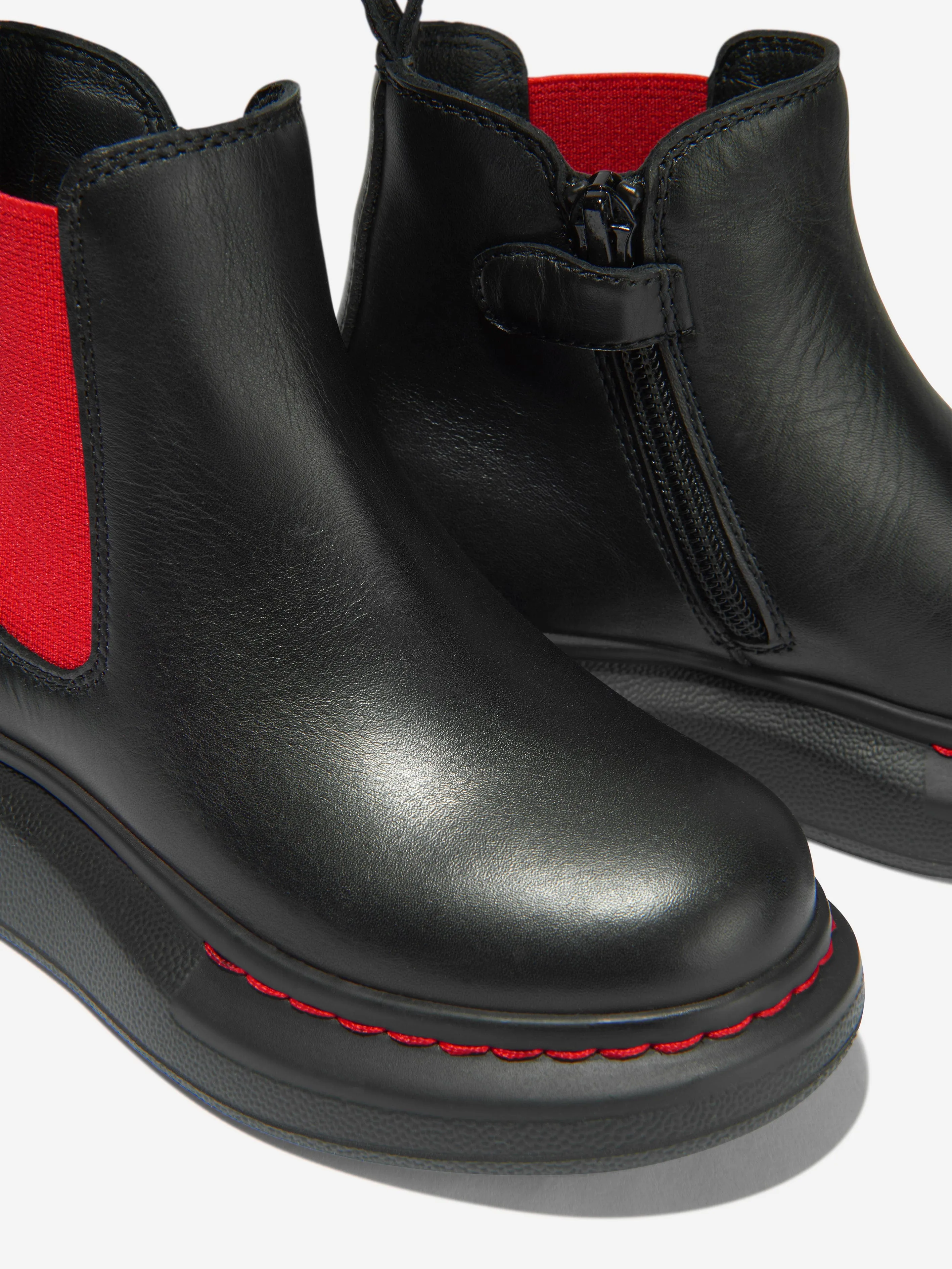 Alexander McQueen Kinder Leder Chelsea Boots mit dicker Sohle