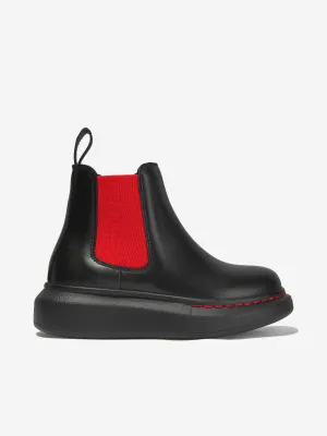 Alexander McQueen Kinder Leder Chelsea Boots mit dicker Sohle