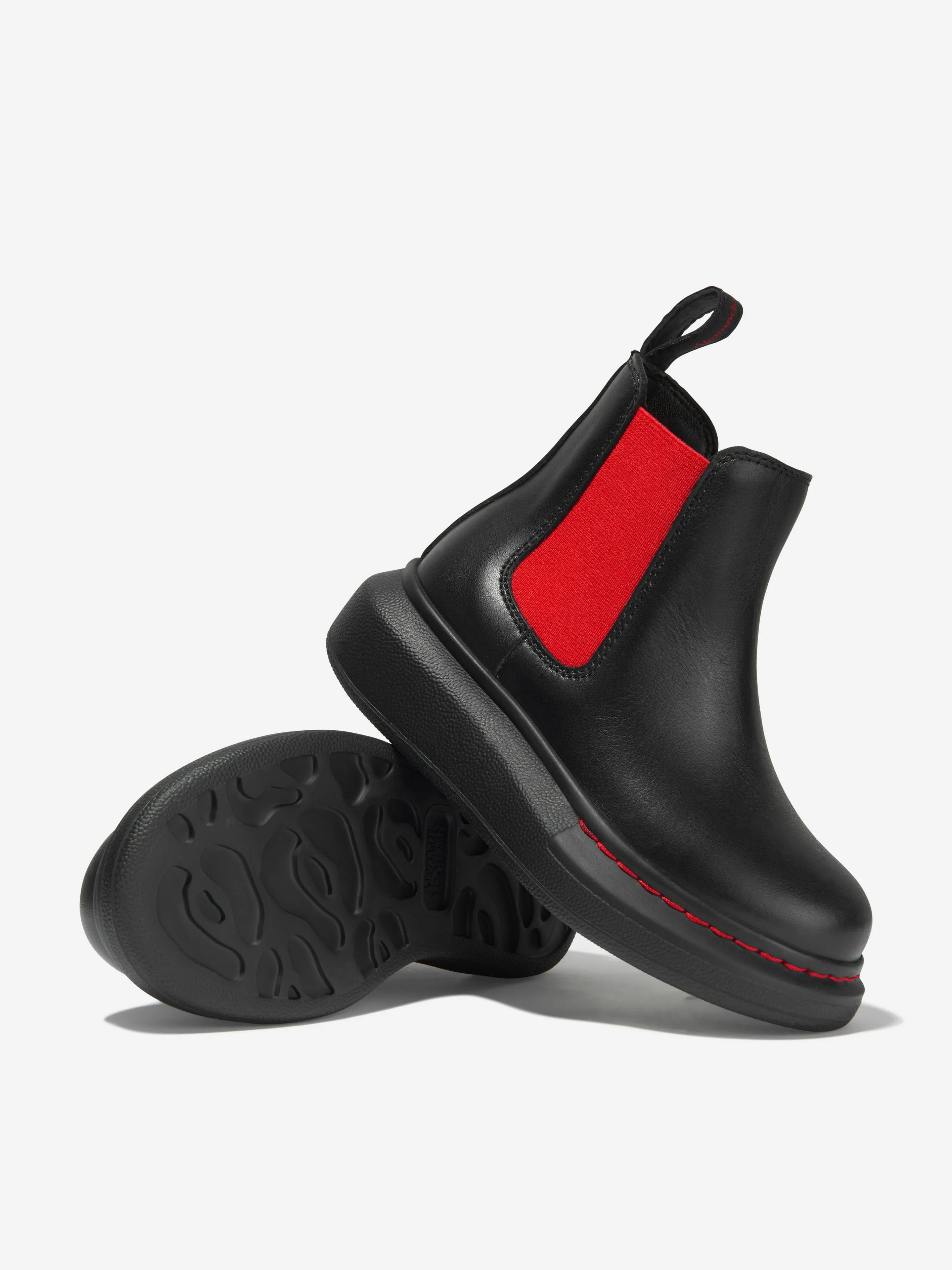 Alexander McQueen Kinder Leder Chelsea Boots mit dicker Sohle