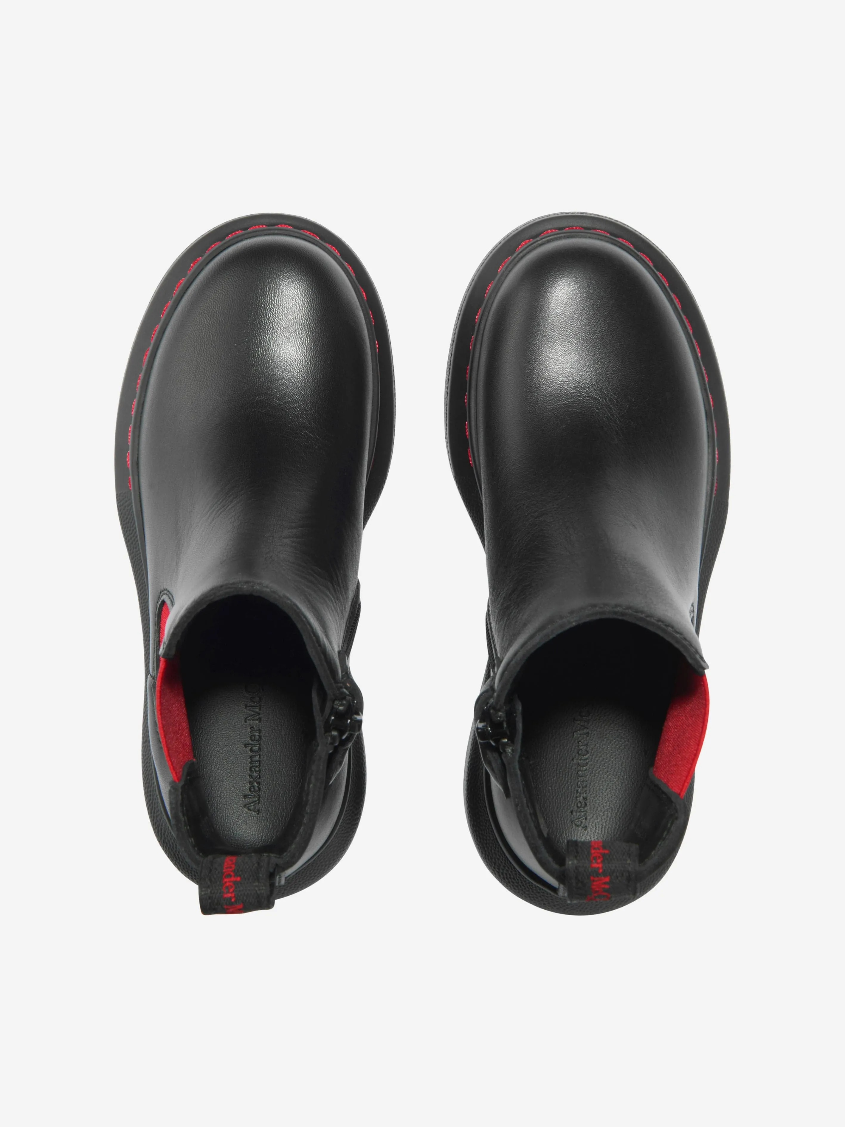 Alexander McQueen Kinder Leder Chelsea Boots mit dicker Sohle