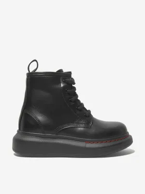 Alexander McQueen Kinder Leder Schnürstiefel mit dicker Sohle