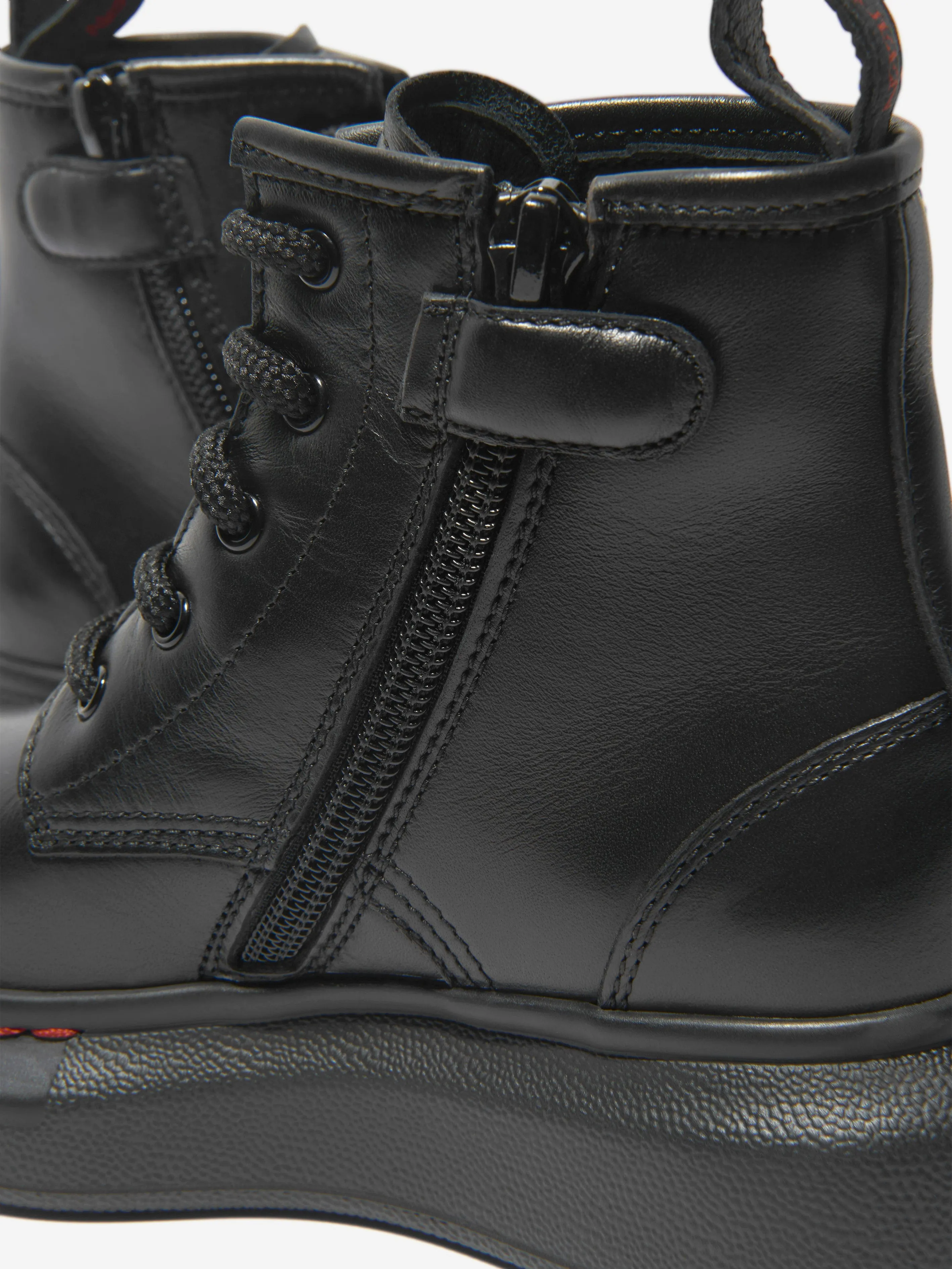 Alexander McQueen Kinder Leder Schnürstiefel mit dicker Sohle