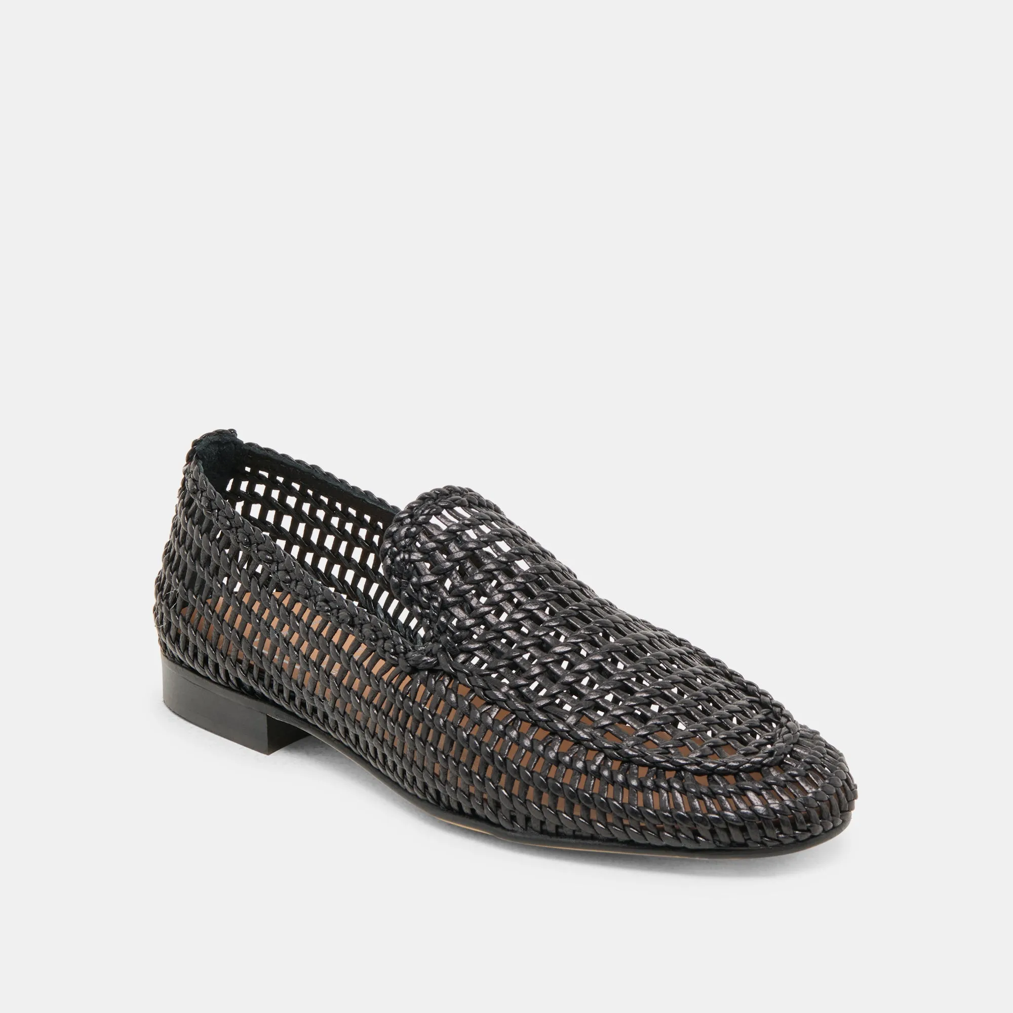 ARMOND FLATS SCHWARZ GEWEBTES LEDER