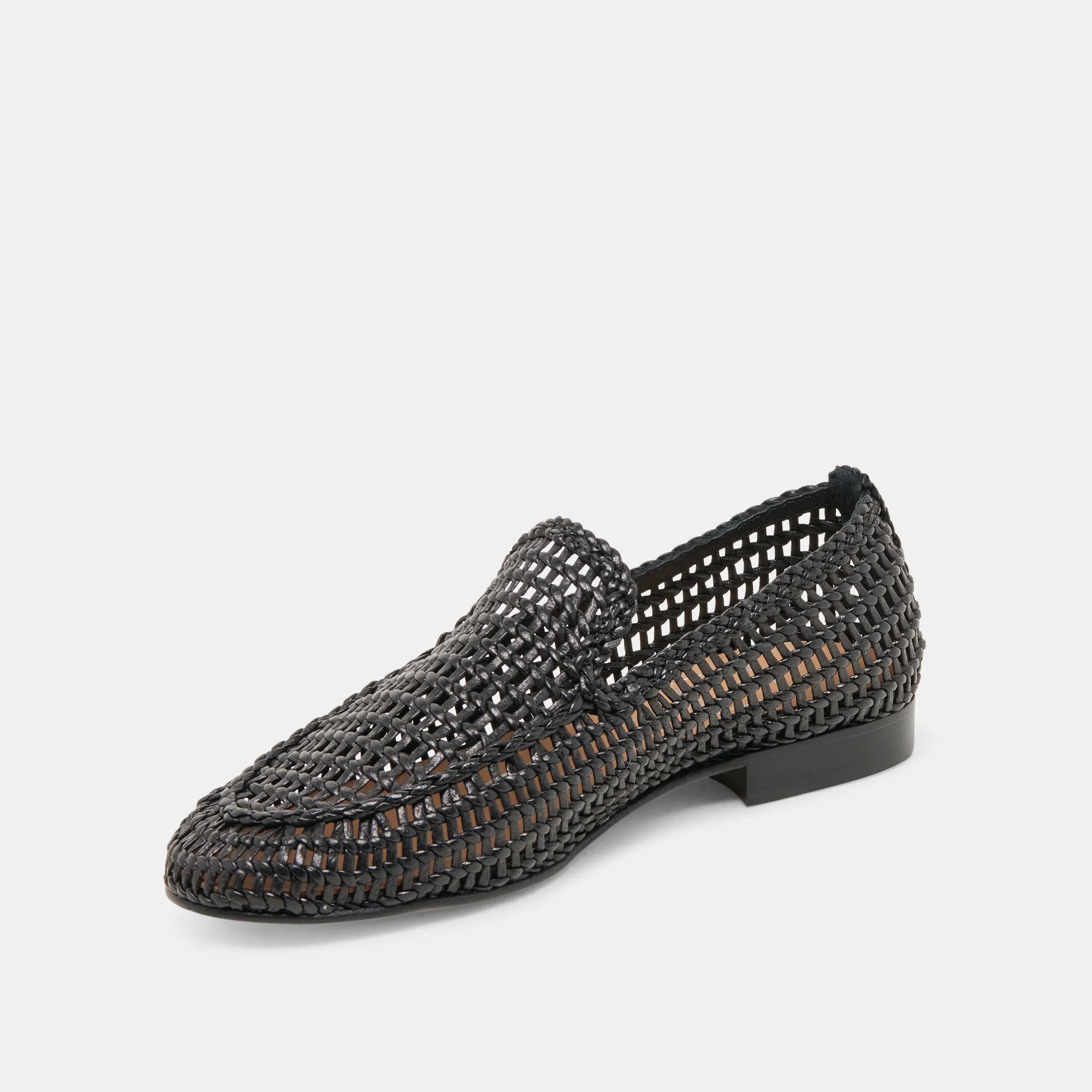ARMOND FLATS SCHWARZ GEWEBTES LEDER