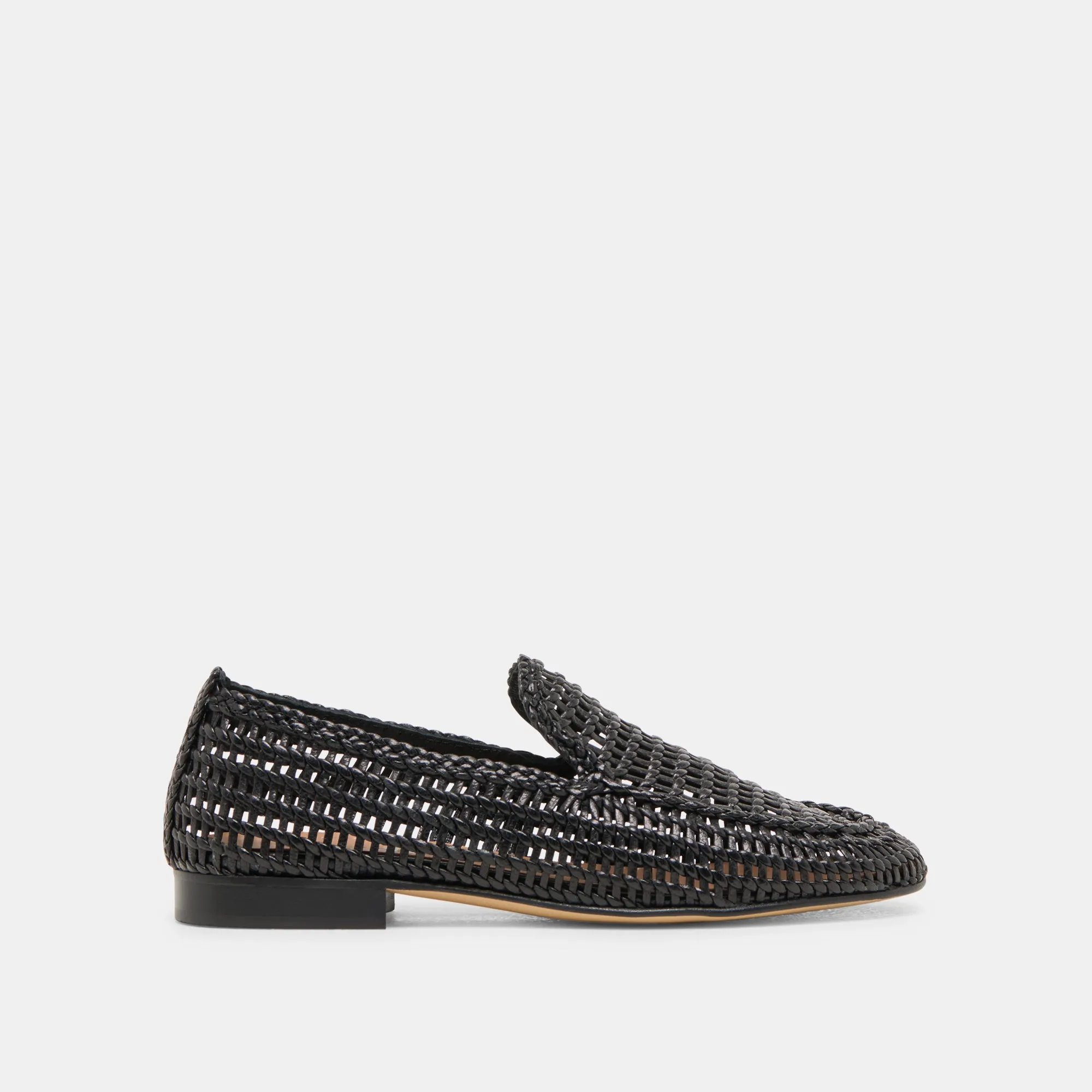 ARMOND FLATS SCHWARZ GEWEBTES LEDER