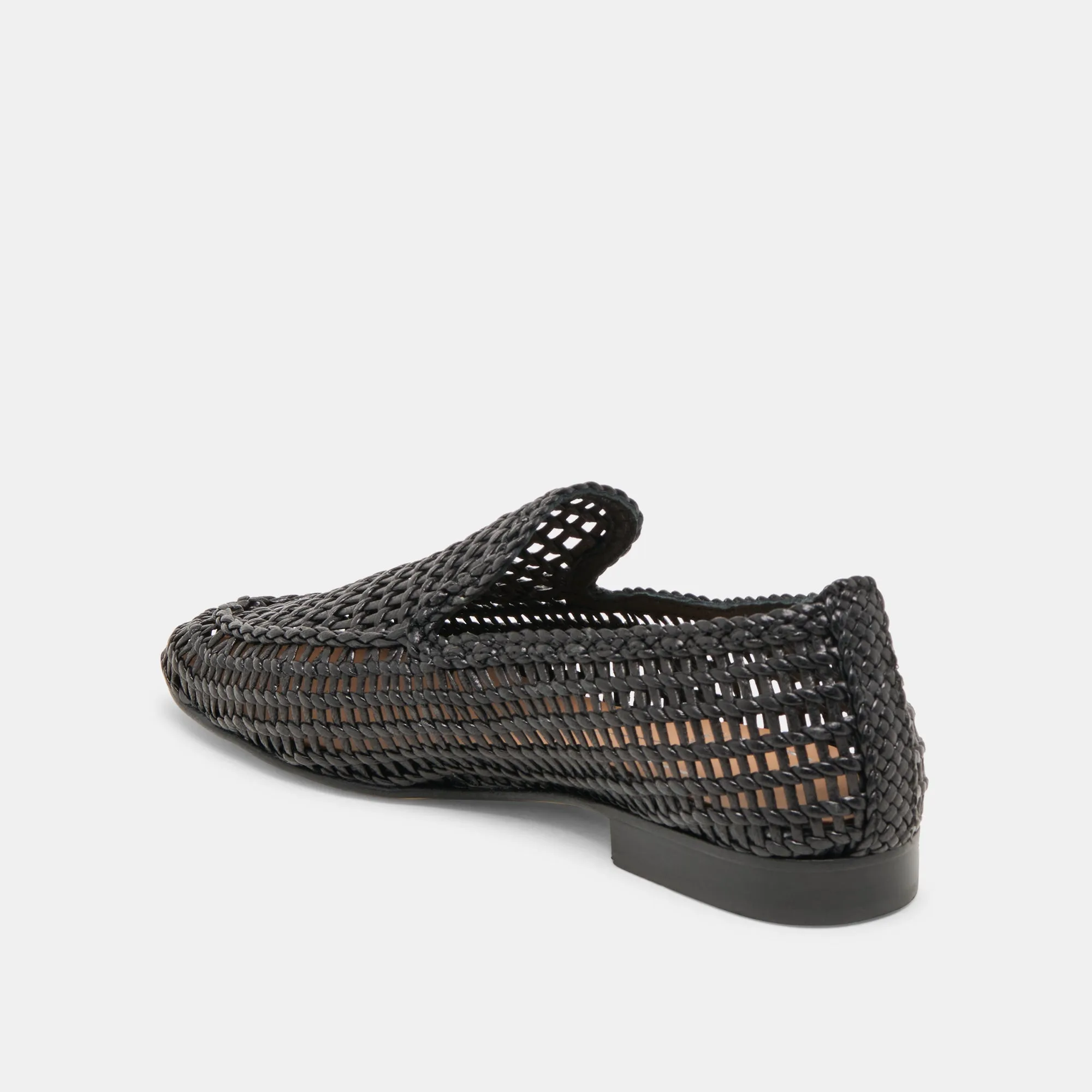 ARMOND FLATS SCHWARZ GEWEBTES LEDER