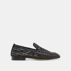 ARMOND FLATS SCHWARZ GEWEBTES LEDER