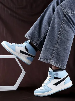 Bacca Bucci Femme High-Top Harmony Sneakers—Elegante Pastellblaue und Rosafarbene Damen-Schnürschuhe