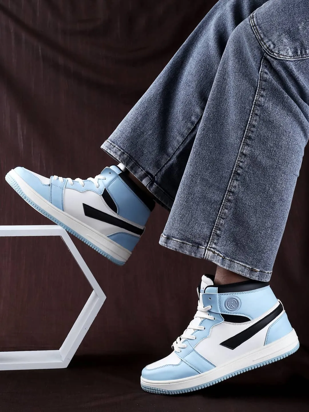 Bacca Bucci Femme High-Top Harmony Sneakers—Elegante Pastellblaue und Rosafarbene Damen-Schnürschuhe