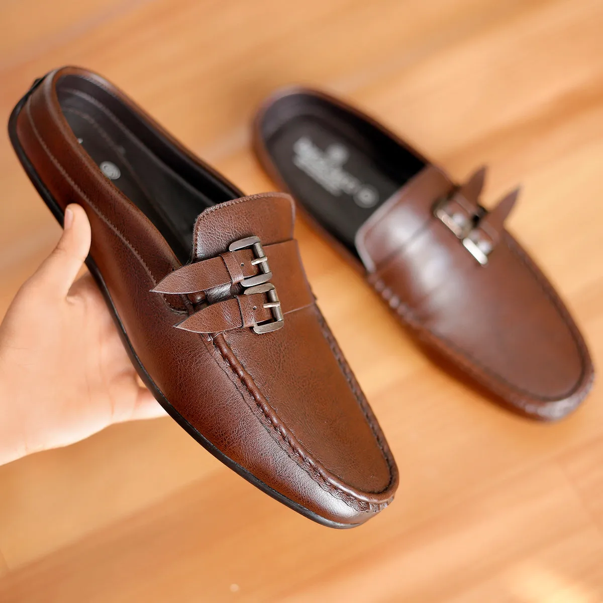 Bacca Bucci JAMBOREE Mode-Mules/Clogs/Rückenlose Loafers für Party/Reisen/Büro - Braun