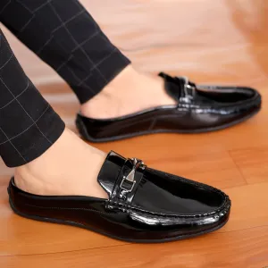 Bacca Bucci JAMBOREE Mode-Mules/Clogs/Rückenlose Loafers für Party/Reisen/Büro - Glänzend Schwarz