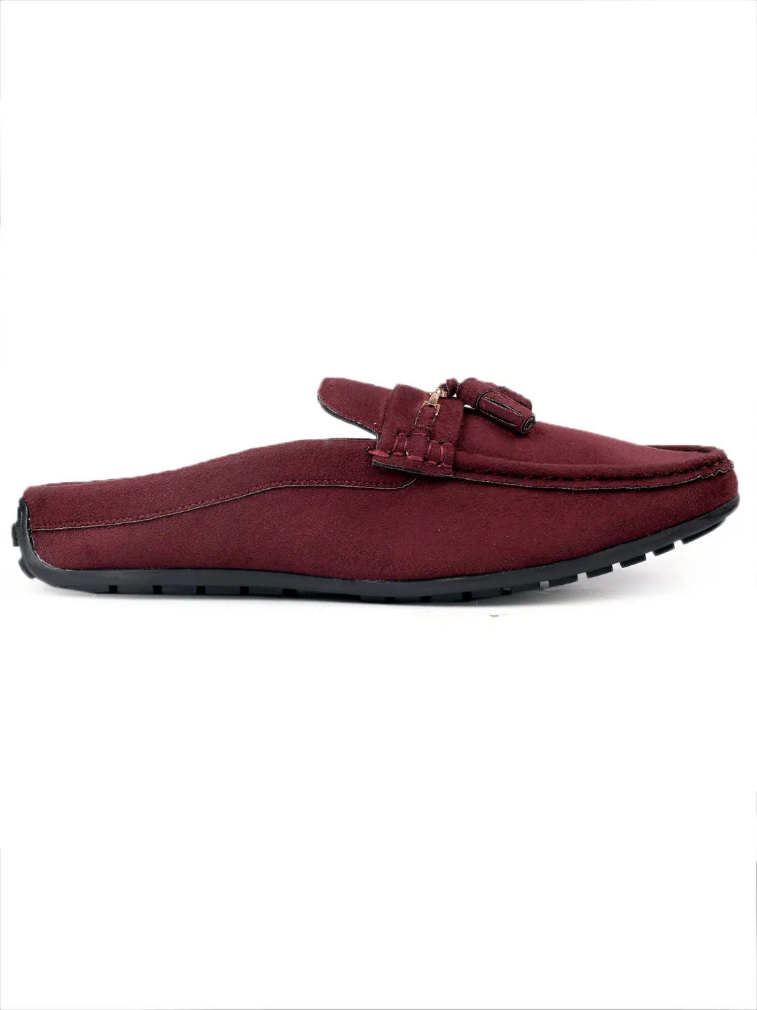 Bacca Bucci JAMBOREE Mode-Mules/Clogs/Rückenlose Loafers für Party/Reisen/Büro - Samtiger Weinrot