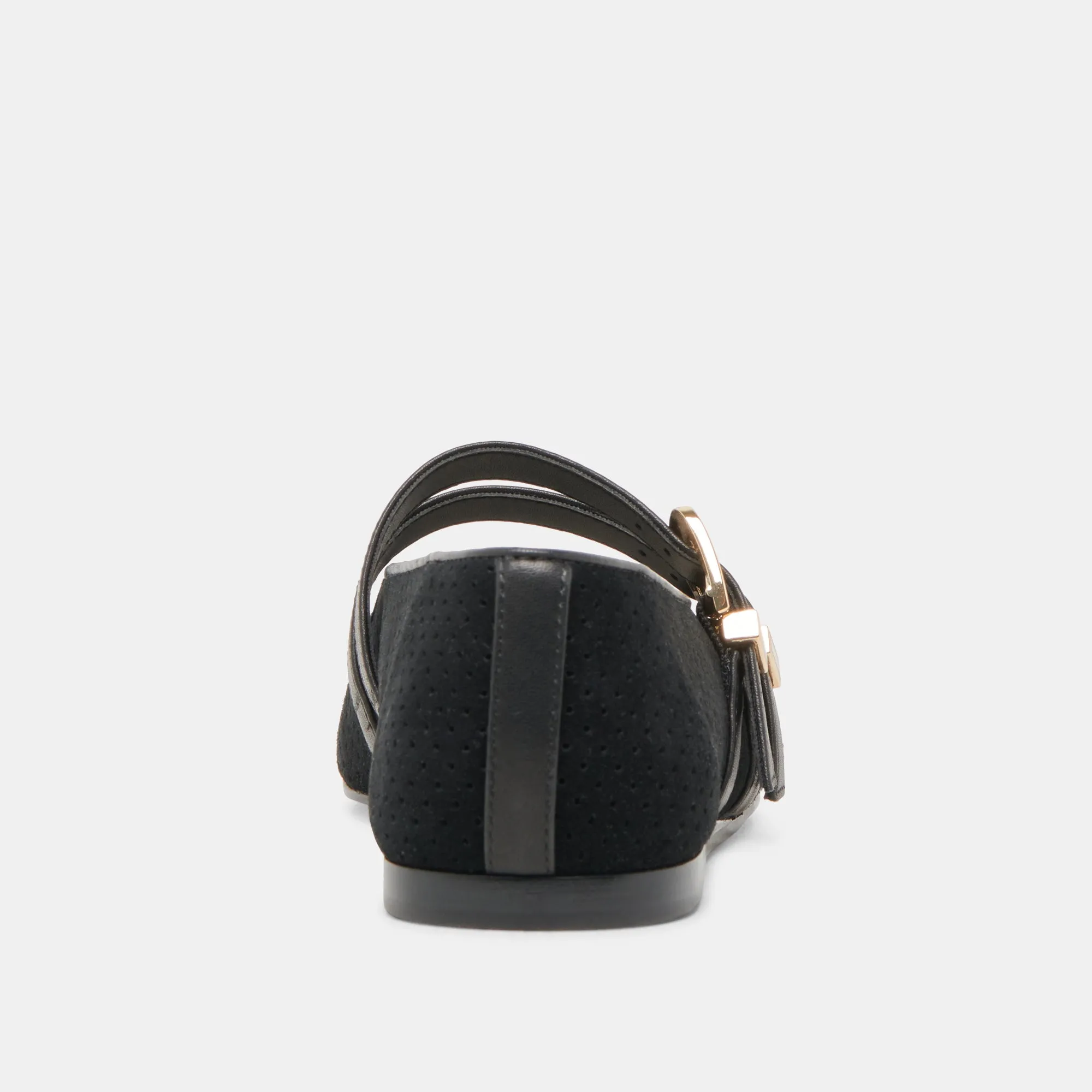 BAYLEE BALLETTFLATS ONYX PERFORIERTES WILDLEDER