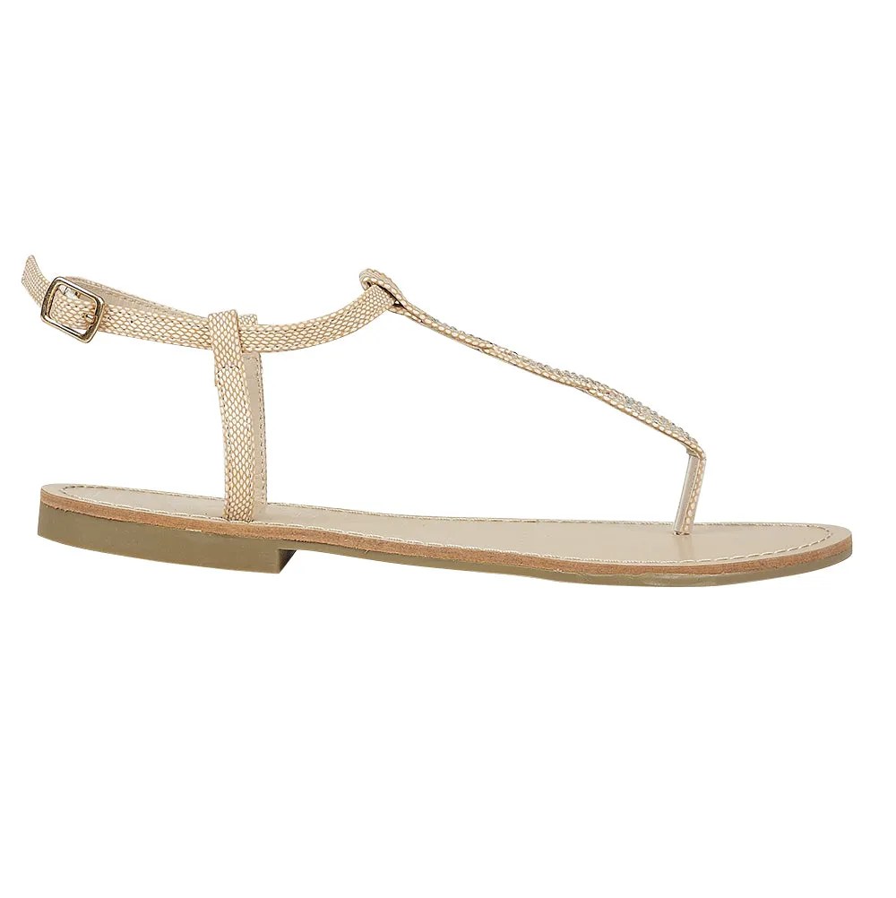 Beige Flache Schuhe