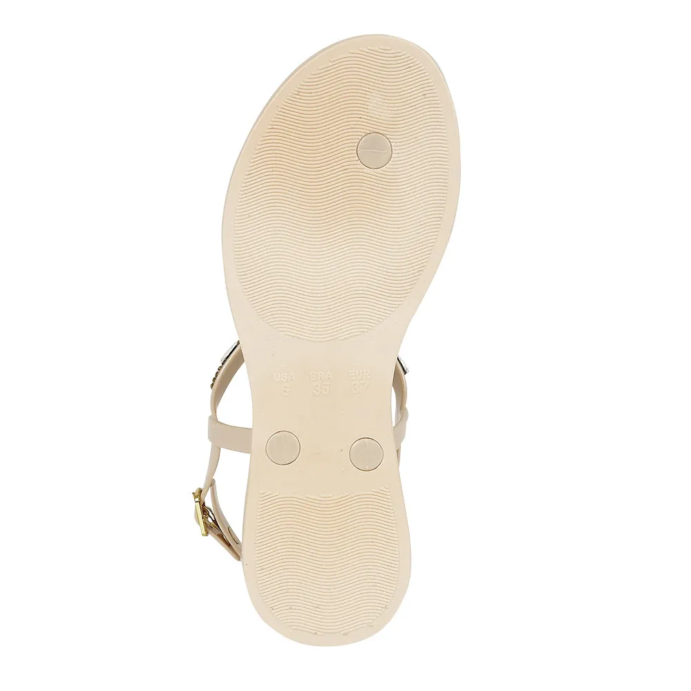Beige Flache Schuhe