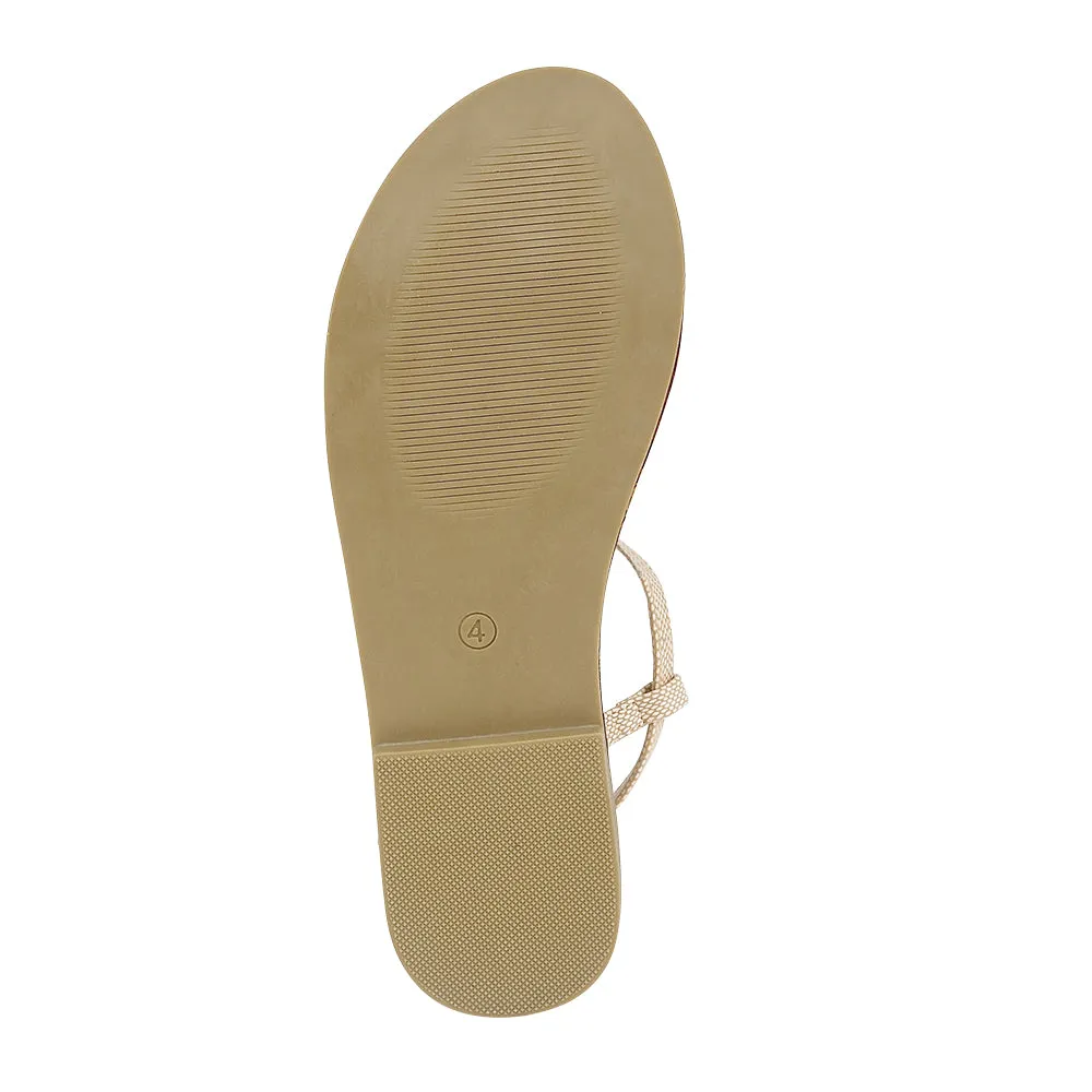 Beige Flache Schuhe