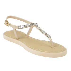 Beige Flache Schuhe