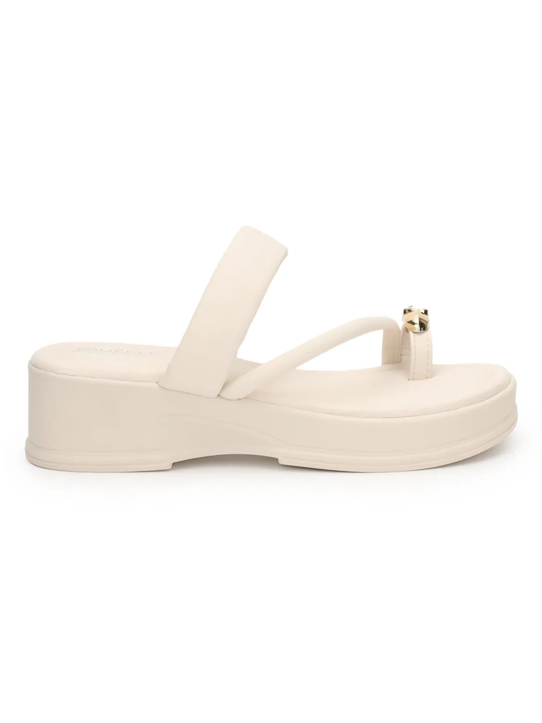 Beige PU Diamant-Zehring-Slipper (TC-RS3599-BEIG)
