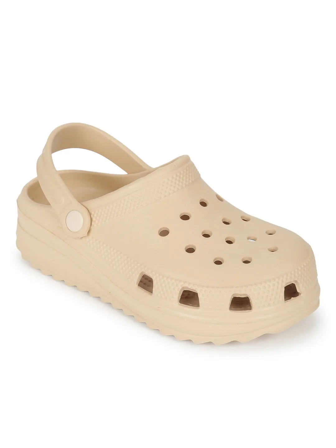 Beige PU Schlupf-Croc-Flats (TC-EZ0129-01-BEIG)