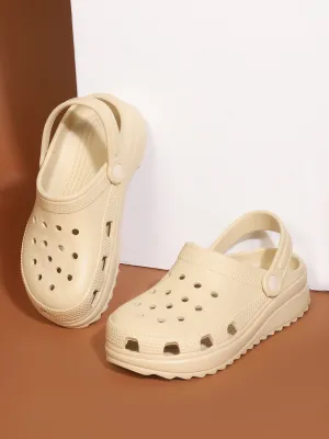 Beige PU Schlupf-Croc-Flats (TC-EZ0129-01-BEIG)