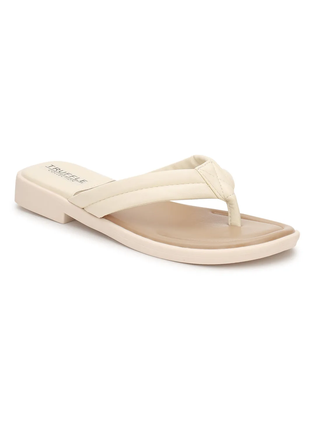 Beige PU Schlupf-Slipper (TC-RS3593-BEIG)