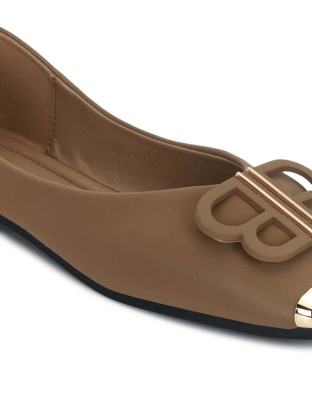 Beige PU Slip-On Stilvolle Ballerinas (TC-RS3646-BEIG)