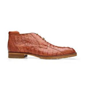 Belvedere Exotische Leder Schuhe Belvedere Marcello in Cognac Hornback Caiman Stiefeletten