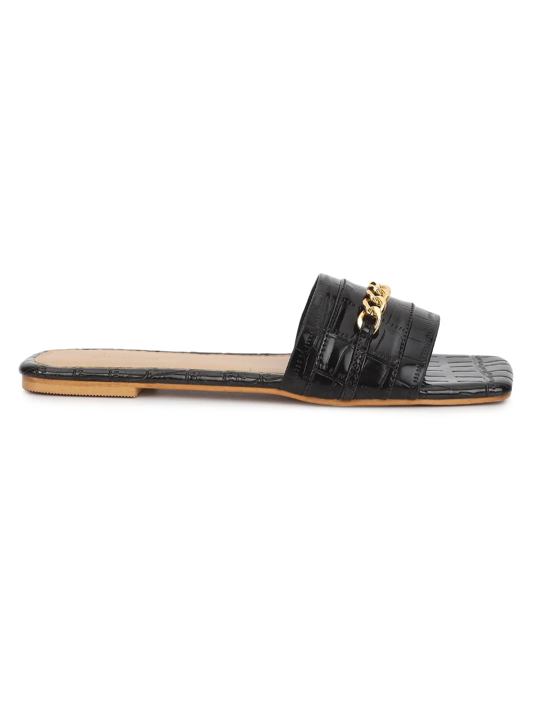 Schwarze Glattleder-Slip-On Flats (TC-ST-002-BLK)