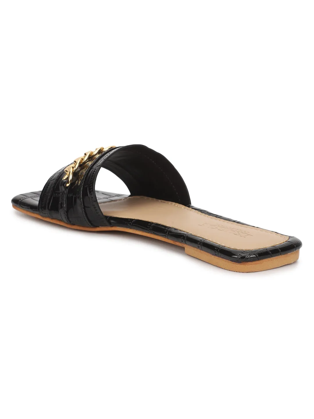 Schwarze Glattleder-Slip-On Flats (TC-ST-002-BLK)