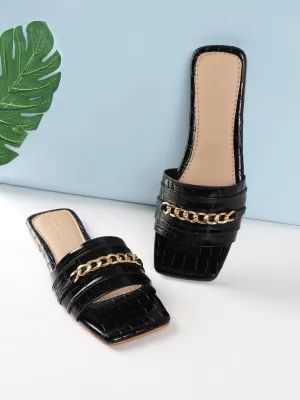 Schwarze Glattleder-Slip-On Flats (TC-ST-002-BLK)