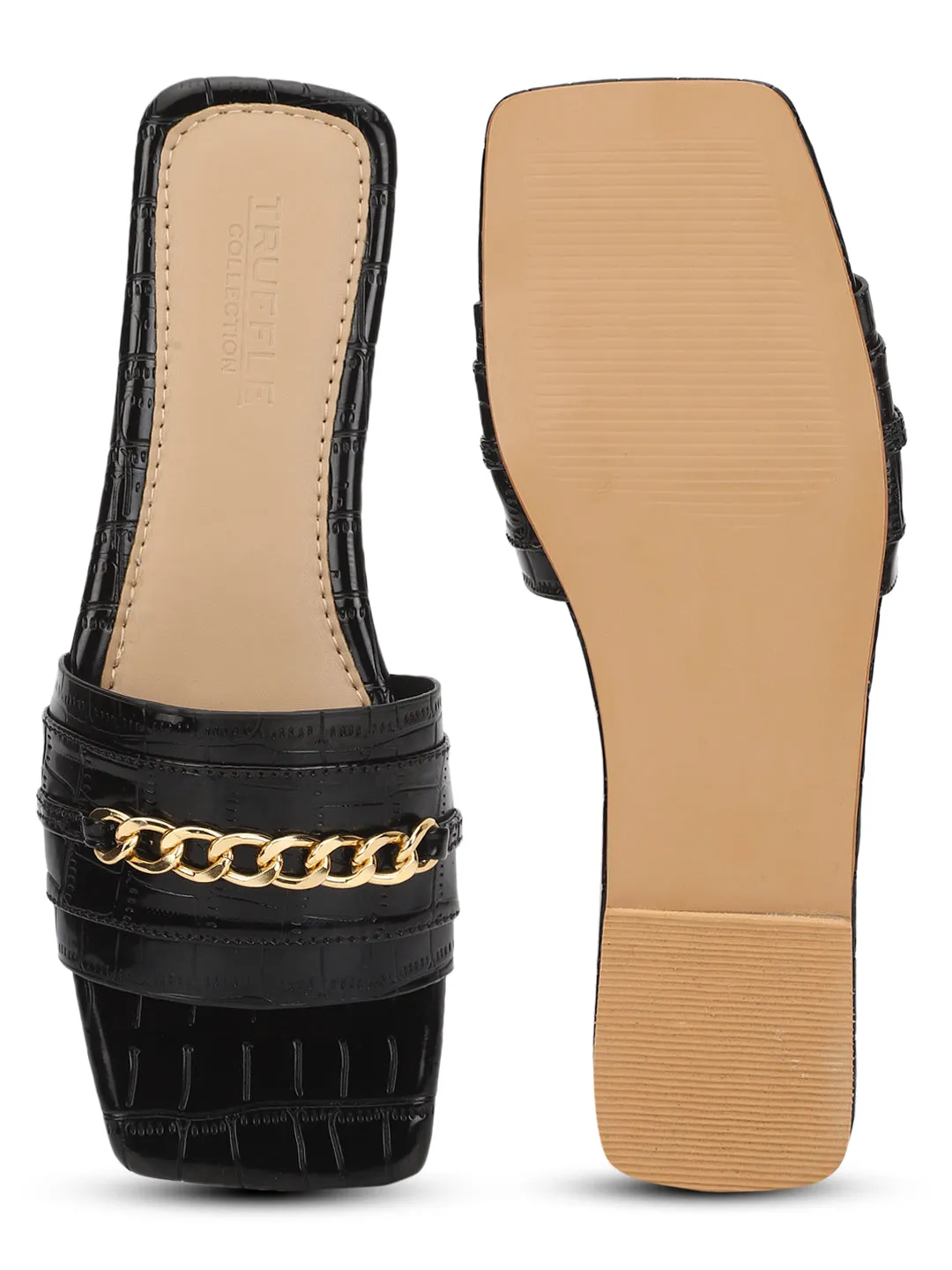 Schwarze Glattleder-Slip-On Flats (TC-ST-002-BLK)