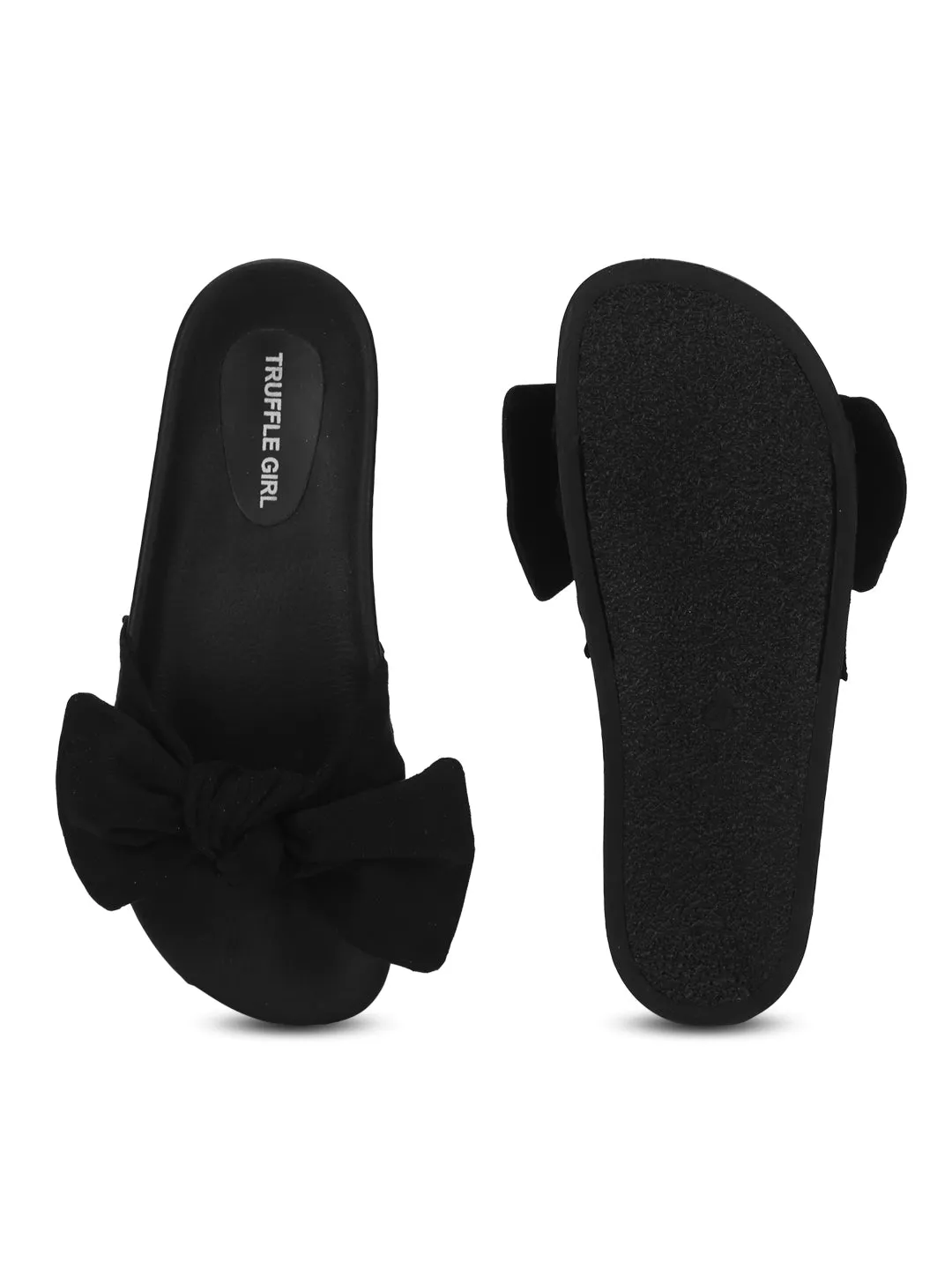 Schwarze Mikro-Schleifen-Sandalen