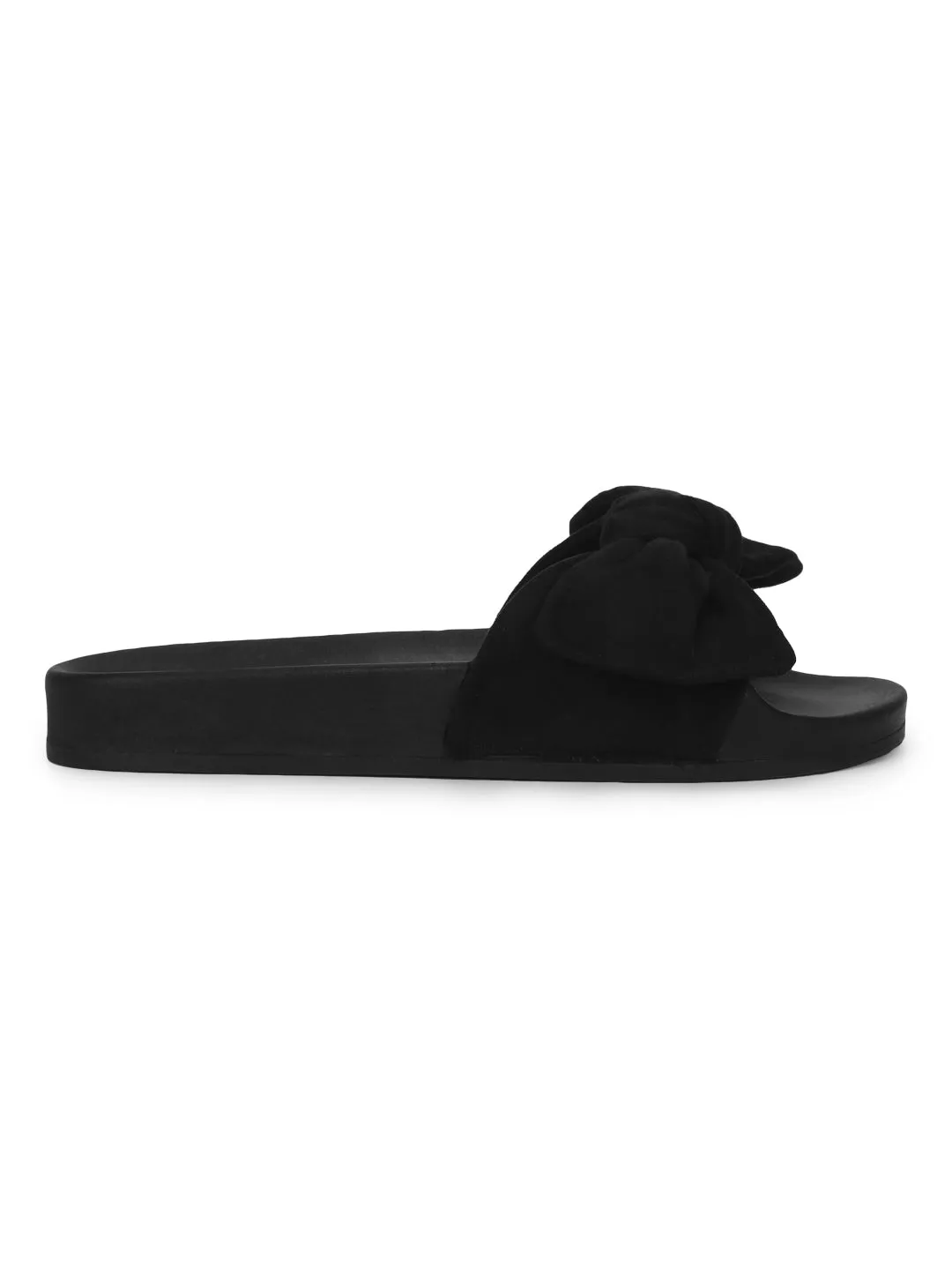 Schwarze Mikro-Schleifen-Sandalen