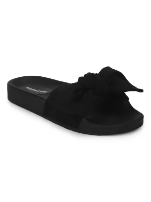 Schwarze Mikro-Schleifen-Sandalen