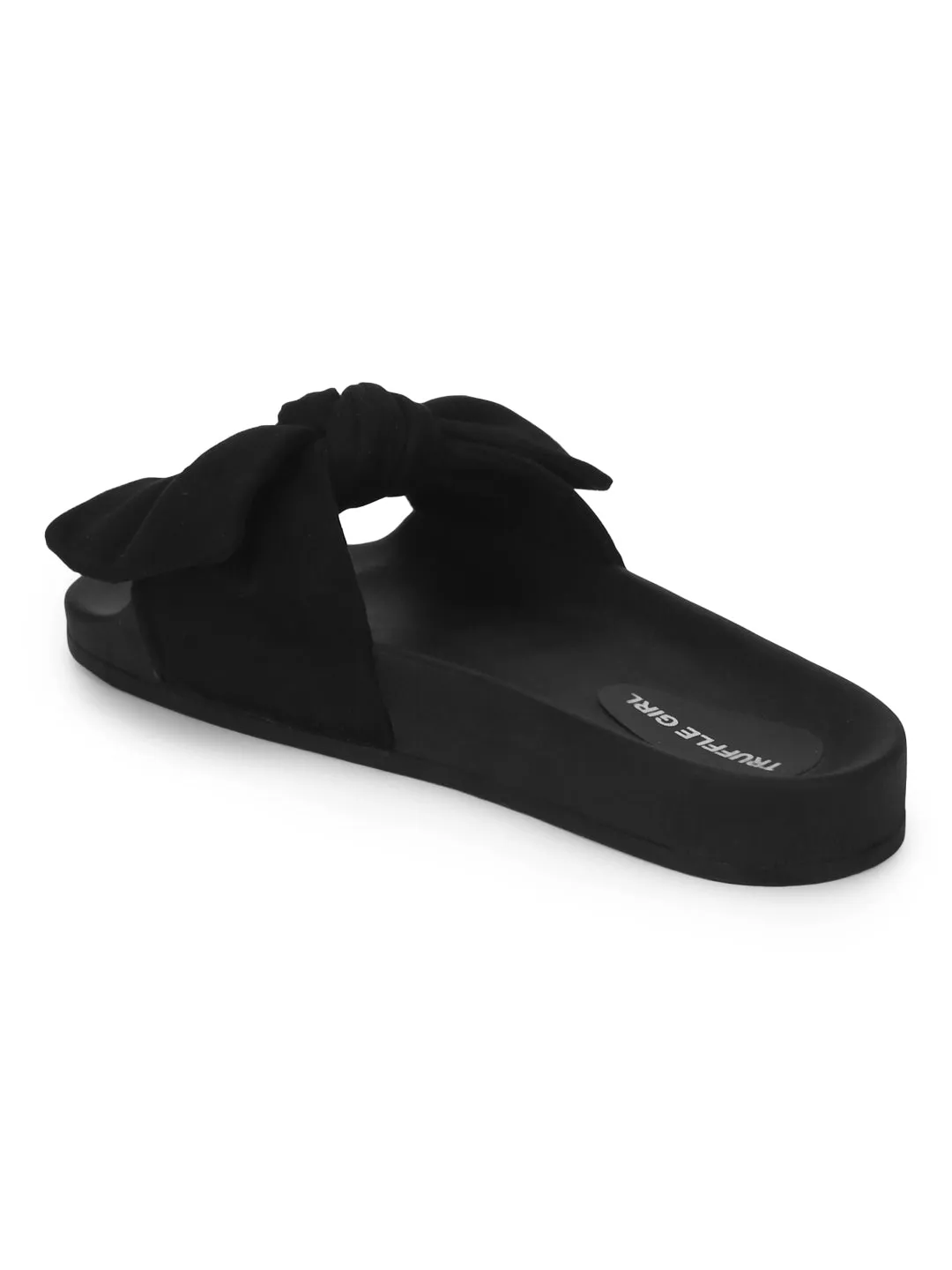 Schwarze Mikro-Schleifen-Sandalen