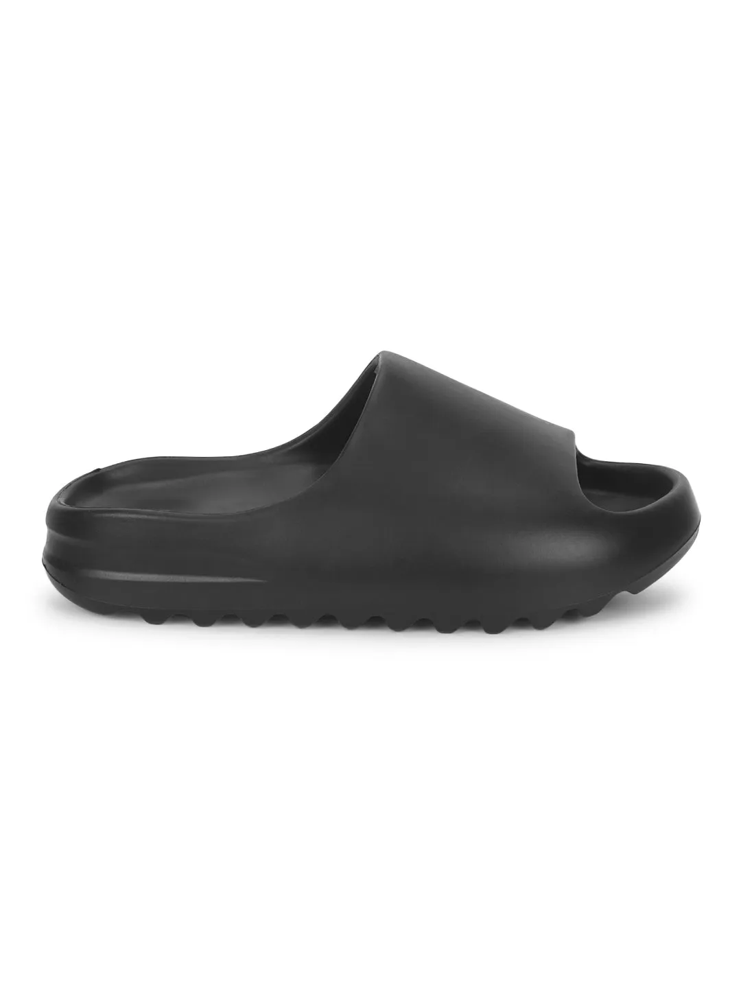 Schwarze PU-Slip-Ons mit offener Spitze (TC-RS3091-BLK)