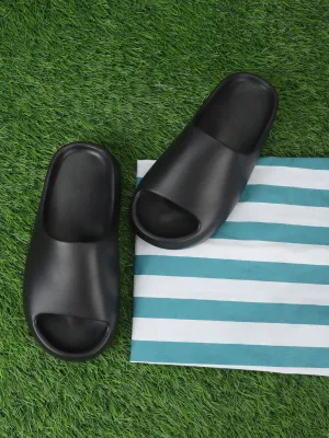 Schwarze PU-Slip-Ons mit offener Spitze (TC-RS3091-BLK)