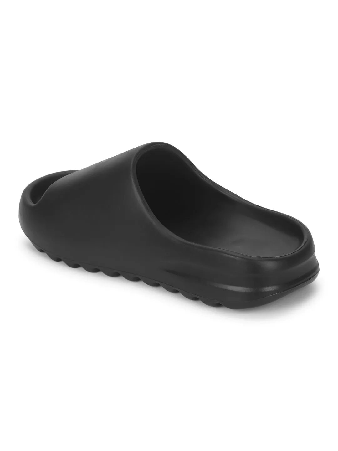 Schwarze PU-Slip-Ons mit offener Spitze (TC-RS3091-BLK)