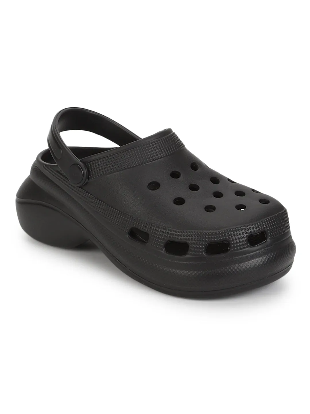 Schwarze PU Slip-On Croc Flats (TC-RS3479-BLK)
