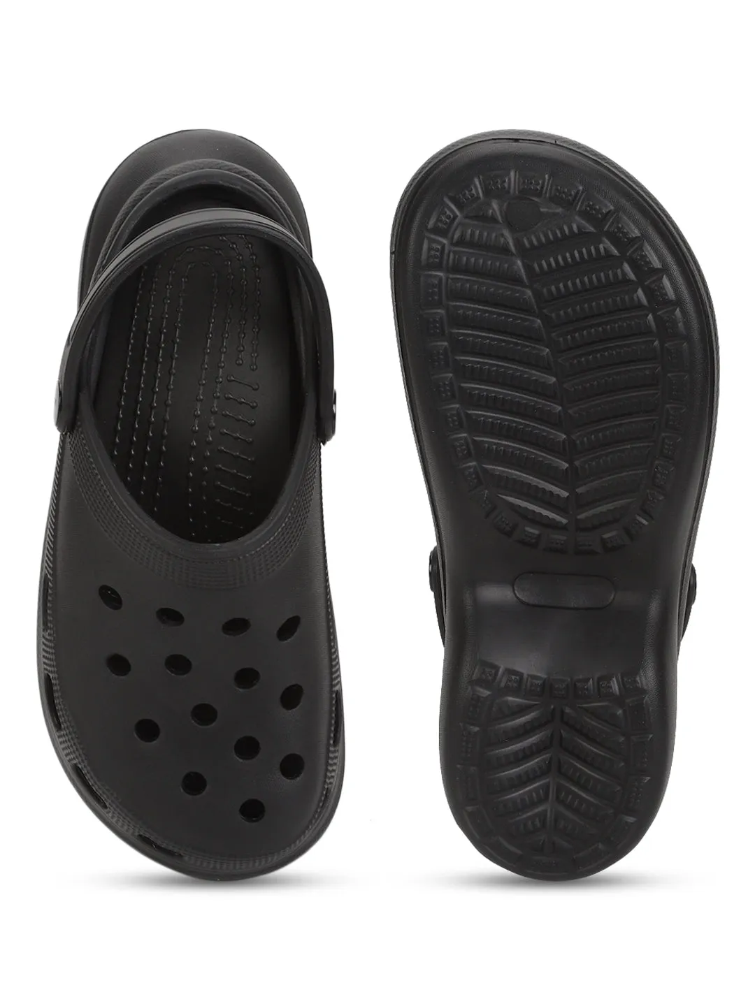 Schwarze PU Slip-On Croc Flats (TC-RS3479-BLK)