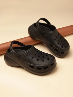 Schwarze PU Slip-On Croc Flats (TC-RS3479-BLK)