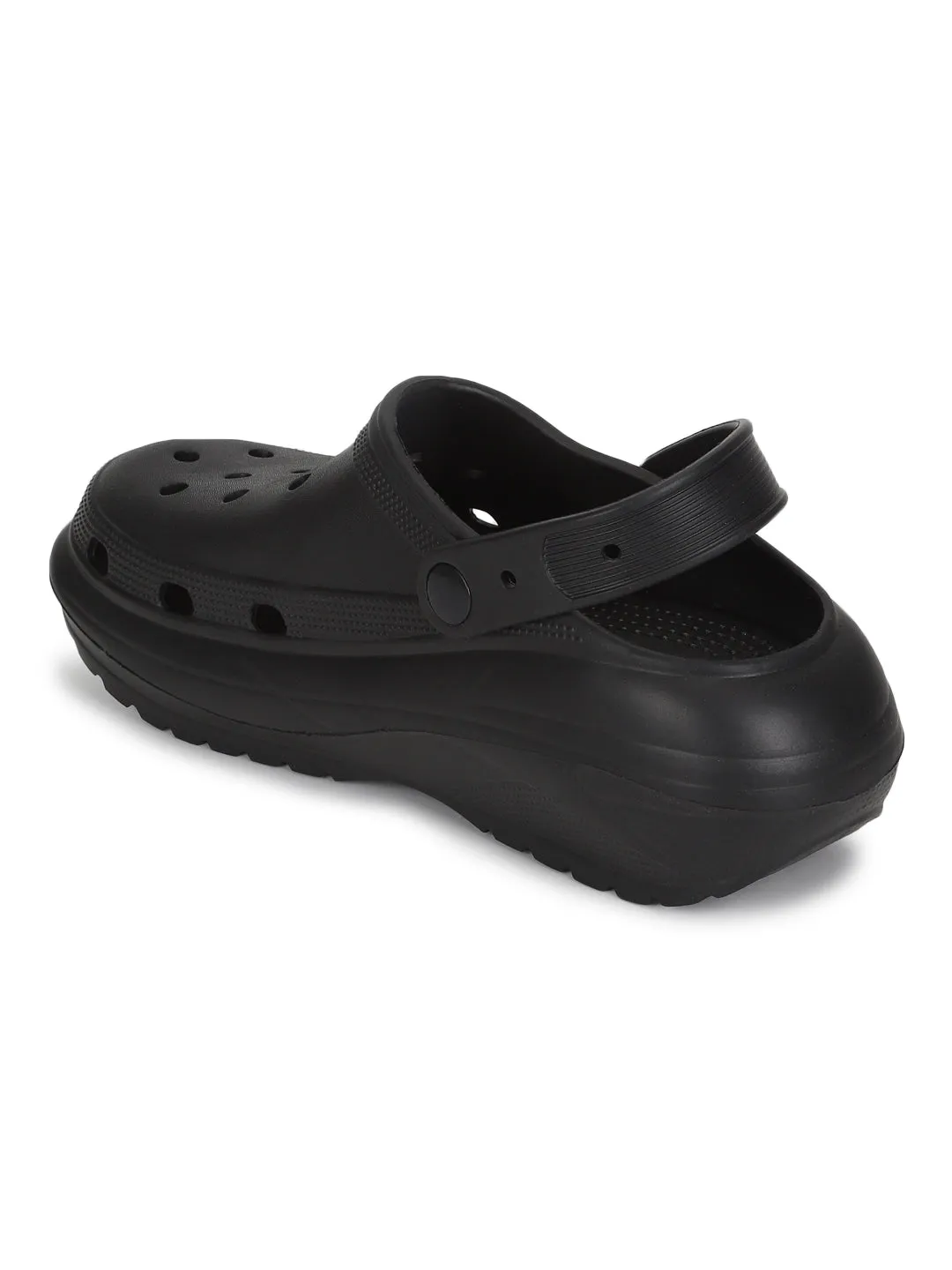 Schwarze PU-Schlüpfer-Croc-Flats (TC-RS3496-BLK)