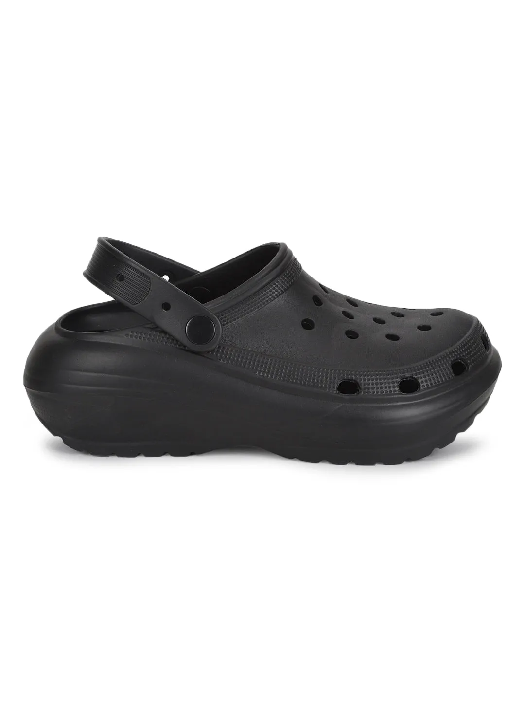 Schwarze PU-Schlüpfer-Croc-Flats (TC-RS3496-BLK)