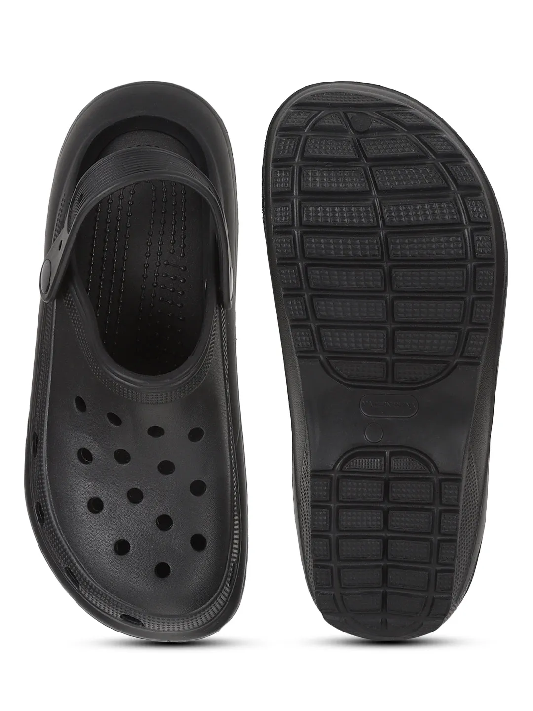 Schwarze PU-Schlüpfer-Croc-Flats (TC-RS3496-BLK)